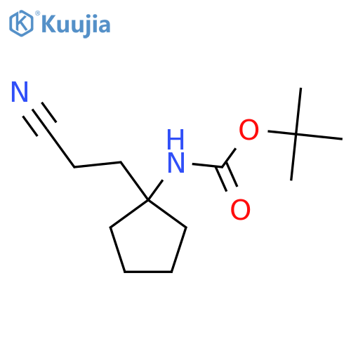 tert-butyl N-1-(2-cyanoethyl)cyclopentylcarbamate structure