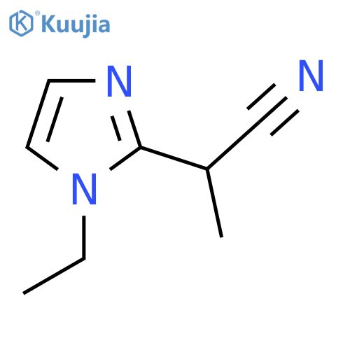 2-(1-ethyl-1H-imidazol-2-yl)propanenitrile structure