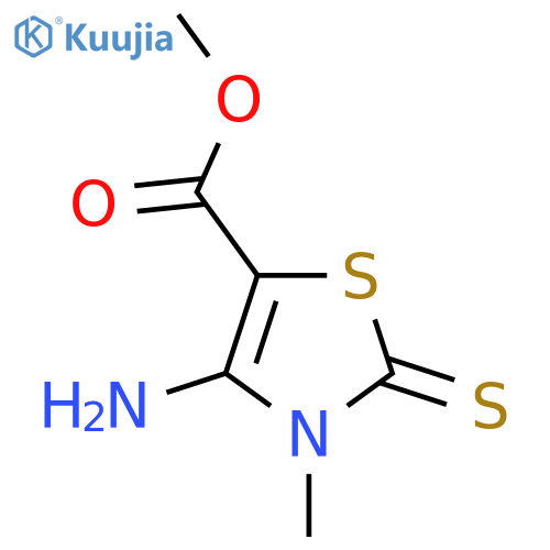 Methyl 4-amino-3-methyl-2-sulfanylidene-2,3-dihydro-1,3-thiazole-5-carboxylate structure