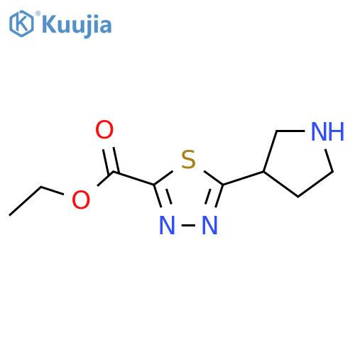 Ethyl 5-(pyrrolidin-3-yl)-1,3,4-thiadiazole-2-carboxylate structure