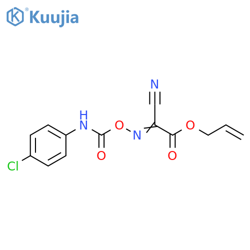 Acetic acid, [[[[(4-chlorophenyl)amino]carbonyl]oxy]imino]cyano-,2-propenyl ester structure