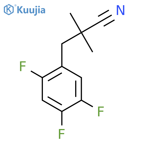 2,2-dimethyl-3-(2,4,5-trifluorophenyl)propanenitrile structure