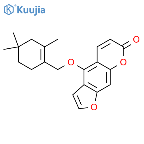 4-[(2,4,4-trimethylcyclohex-1-en-1-yl)methoxy]-7H-furo[3,2-g]chromen-7-one structure