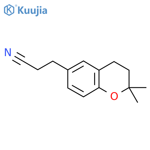3-(2,2-dimethyl-3,4-dihydro-2H-1-benzopyran-6-yl)propanenitrile structure