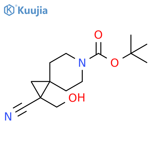 tert-butyl 1-cyano-1-(hydroxymethyl)-6-azaspiro2.5octane-6-carboxylate structure