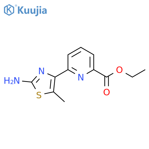 Ethyl 6-(2-amino-5-methyl-1,3-thiazol-4-yl)pyridine-2-carboxylate structure