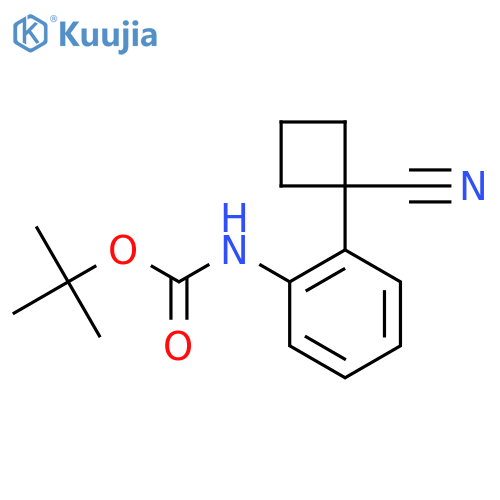 tert-butyl N-2-(1-cyanocyclobutyl)phenylcarbamate structure