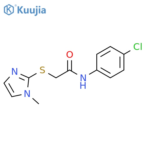 Acetamide, N-(4-chlorophenyl)-2-[(1-methyl-1H-imidazol-2-yl)thio]- structure