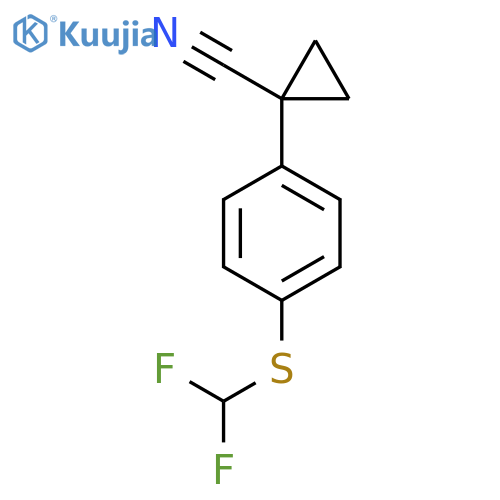 1-{4-(difluoromethyl)sulfanylphenyl}cyclopropane-1-carbonitrile structure