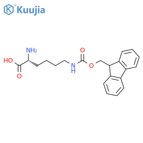 (2R)-2-amino-6-({(9H-fluoren-9-yl)methoxycarbonyl}amino)hexanoic acid structure