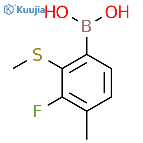 3-Fluoro-4-methyl-2-(methylthio)phenylboronic acid structure