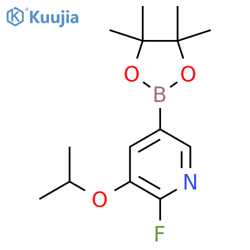 2-fluoro-3-isopropoxy-5-(4,4,5,5-tetramethyl-1,3,2-dioxaborolan-2-yl)pyridine structure
