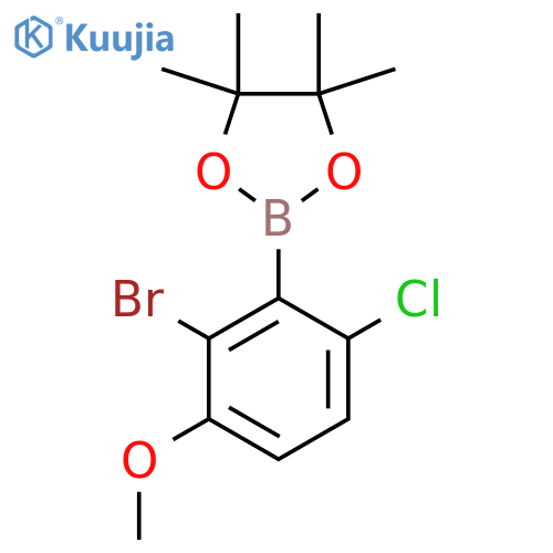 2-Bromo-6-chloro-3-methoxyphenylboronic acid pinacol ester structure
