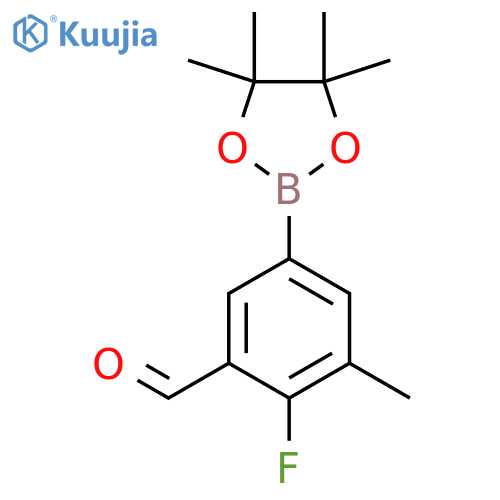 4-Fluoro-3-formyl-5-methylphenylboronic acid pinacol ester structure