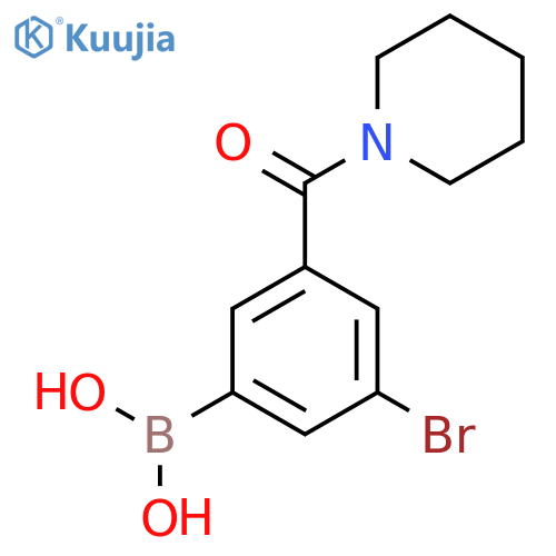 5-Bromo-3-(piperidine-1-carbonyl)phenylboronic acid structure