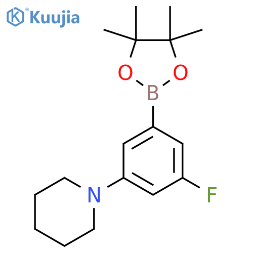 5-Fluoro-3-piperidinophenylboronic acid pinacol ester structure