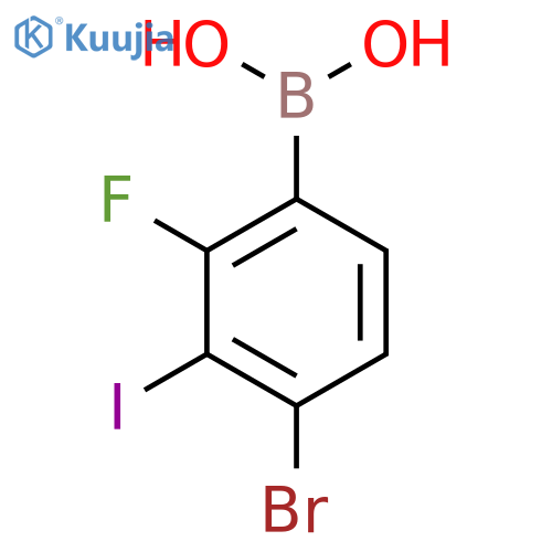 4-Bromo-2-fluoro-3-iodophenylboronic acid structure