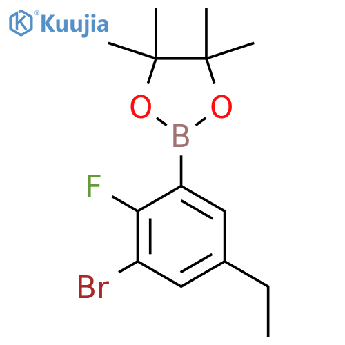 3-Bromo-5-ethyl-2-fluorophenylboronic acid pinacol ester structure