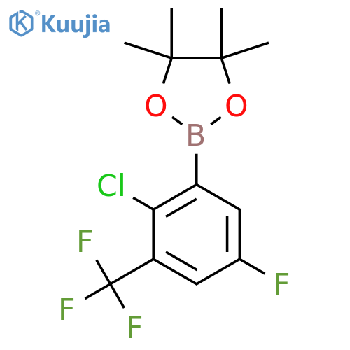 2-Chloro-5-fluoro-3-(trifluoromethyl)benzoic acid pinacol ester structure