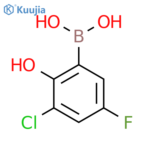 3-Chloro-5-fluoro-2-hydroxyphenylboronic acid structure