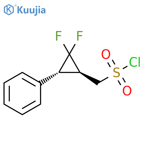 Cyclopropanemethanesulfonyl chloride, 2,2-difluoro-3-phenyl-, (1S,3R)- structure