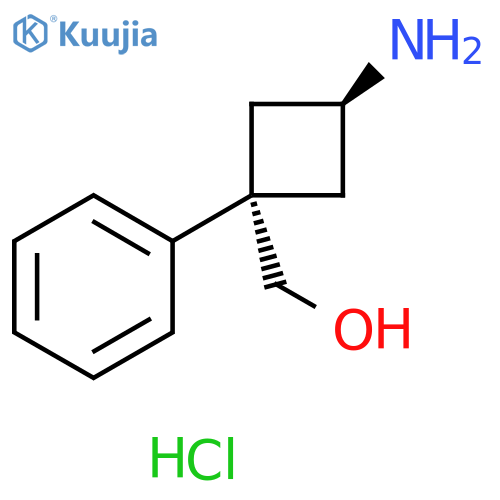 [rac-(1r,3r)-3-amino-1-phenylcyclobutyl]methanol hydrochloride structure