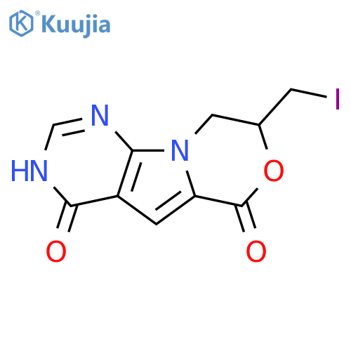4H-Pyrimido[5',4':4,5]pyrrolo[2,1-c][1,4]oxazine-4,6(3H)-dione, 8,9-dihydro-8-(iodomethyl)- structure