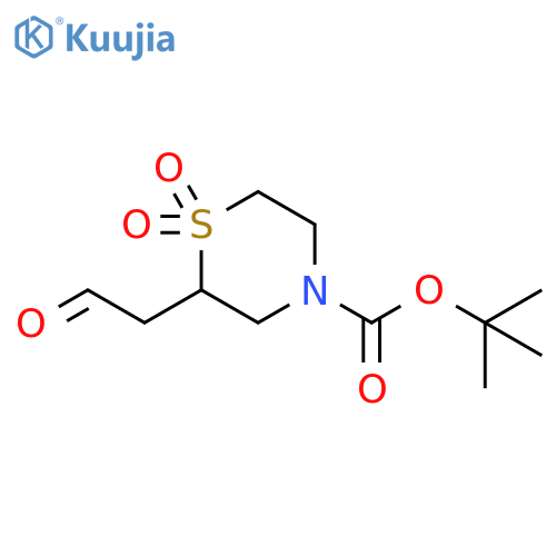 tert-butyl 1,1-dioxo-2-(2-oxoethyl)-1lambda6-thiomorpholine-4-carboxylate structure