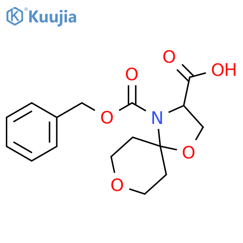 4-[(benzyloxy)carbonyl]-1,8-dioxa-4-azaspiro[4.5]decane-3-carboxylic acid structure