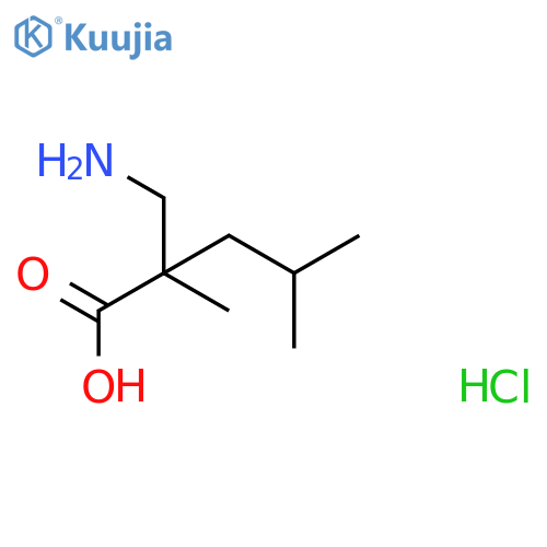 2-(aminomethyl)-2,4-dimethylpentanoic acid hydrochloride structure