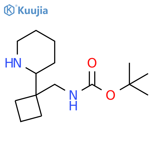 tert-butyl N-{[1-(piperidin-2-yl)cyclobutyl]methyl}carbamate structure