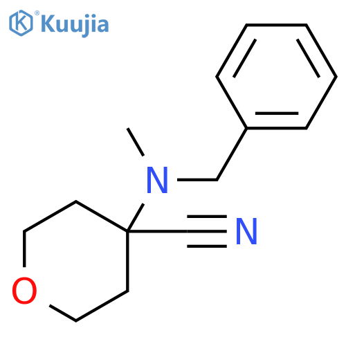 4-[benzyl(methyl)amino]oxane-4-carbonitrile structure