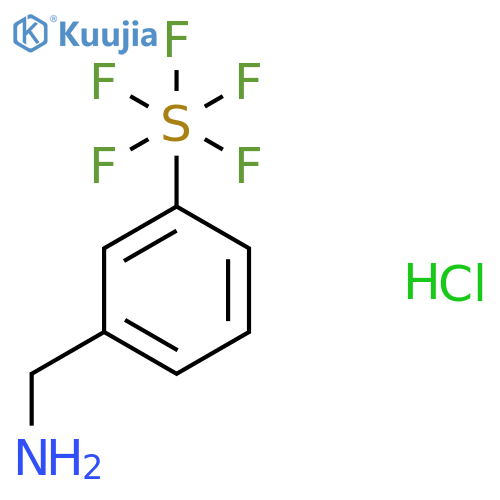 3-(pentafluoro-lambda6-sulfanyl)phenylmethanamine hydrochloride structure