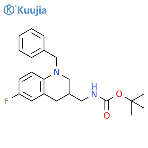 tert-butyl N-[(1-benzyl-6-fluoro-1,2,3,4-tetrahydroquinolin-3-yl)methyl]carbamate structure