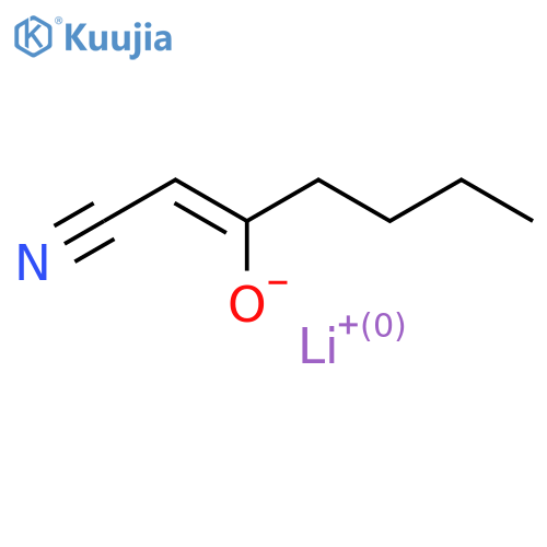 Lithium(1+) ion (1Z)-1-cyanohex-1-en-2-olate structure