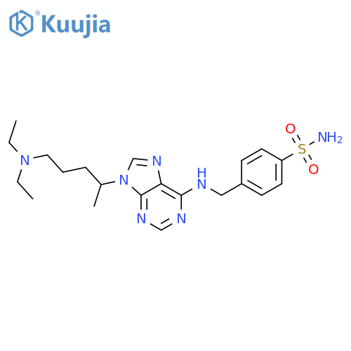 4-[[[9-[5-(diethylamino)pentan-2-yl]purin-6-yl]amino]methyl]benzenesulfonamide;hydrochloride structure