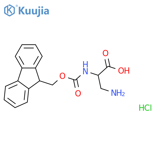(S)-2-((((9H-Fluoren-9-yl)methoxy)carbonyl)amino)-3-aminopropanoic acid hydrochloride structure