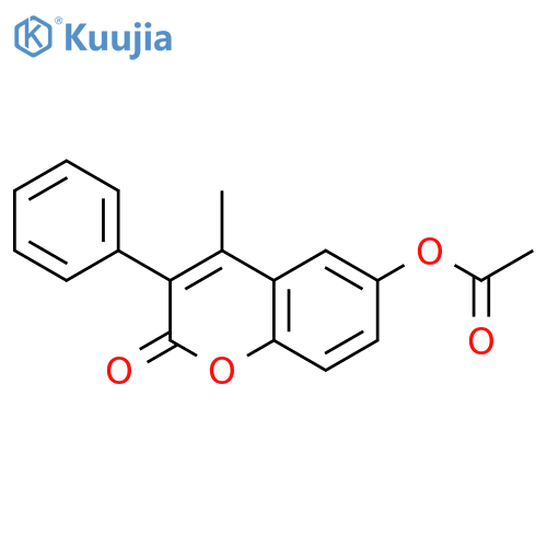 4-methyl-2-oxo-3-phenyl-2H-chromen-6-yl acetate structure