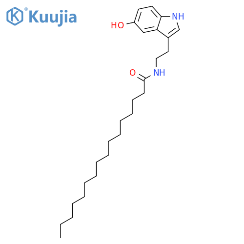 N-[2-(5-hydroxy-1h-indol-3-yl)ethyl]hexadecanamide structure