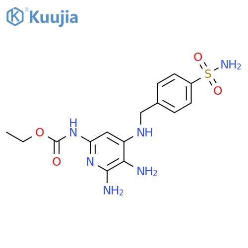 Carbamic acid,[5,6-diamino-4-[[[4-(aminosulfonyl)phenyl]methyl]amino]-2-pyridinyl]-, ethylester (9CI) structure