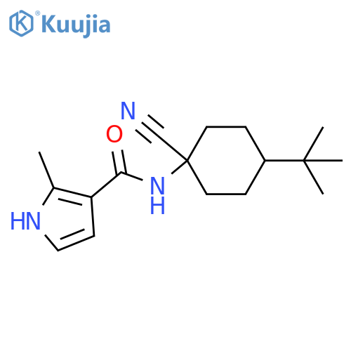 N-[1-Cyano-4-(1,1-dimethylethyl)cyclohexyl]-2-methyl-1H-pyrrole-3-carboxamide structure