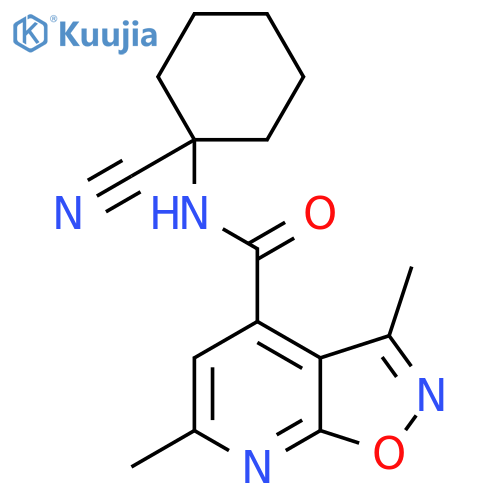 N-(1-Cyanocyclohexyl)-3,6-dimethyl-[1,2]oxazolo[5,4-b]pyridine-4-carboxamide structure