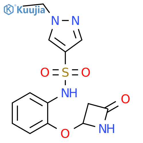 1-Ethyl-N-[2-[(4-oxo-2-azetidinyl)oxy]phenyl]-1H-pyrazole-4-sulfonamide structure