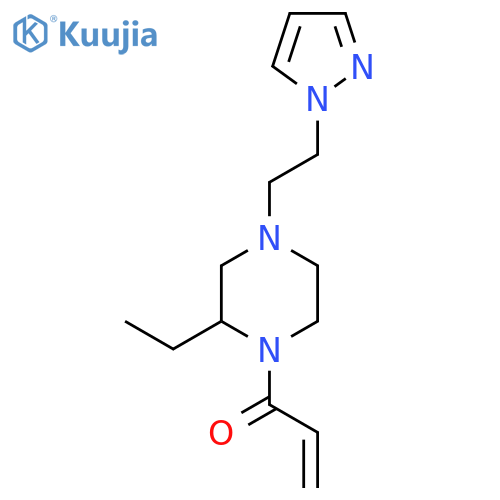 1-{2-ethyl-4-[2-(1H-pyrazol-1-yl)ethyl]piperazin-1-yl}prop-2-en-1-one structure
