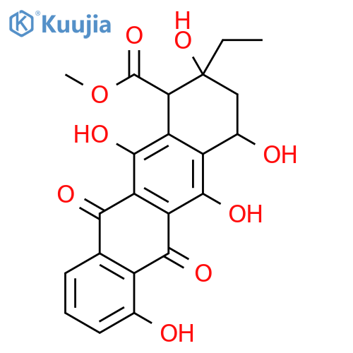 1-Naphthacenecarboxylicacid, 2-ethyl-1,2,3,4,6,11-hexahydro-2,4,5,7,12-pentahydroxy-6,11-dioxo-,methyl ester, (1R,2R,4S)- structure