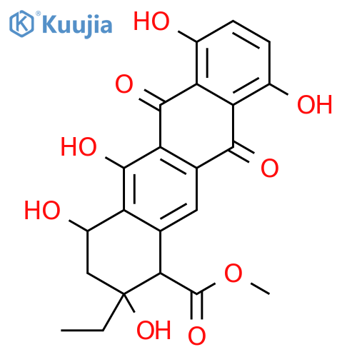1-Naphthacenecarboxylicacid, 2-ethyl-1,2,3,4,6,11-hexahydro-2,4,5,7,10-pentahydroxy-6,11-dioxo-,methyl ester, (1R,2R,4S)- structure
