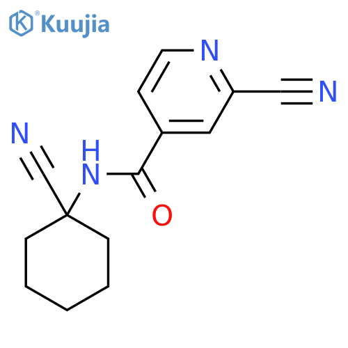 2-Cyano-N-(1-cyanocyclohexyl)pyridine-4-carboxamide structure