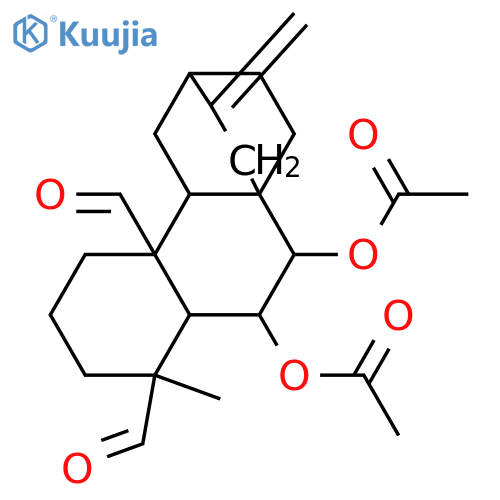 Atis-16-ene-18,20-dial, 6,7-bis(acetyloxy)-, (4α,5β,6β,7α,8α,9β,10α,12α)- (9CI) structure