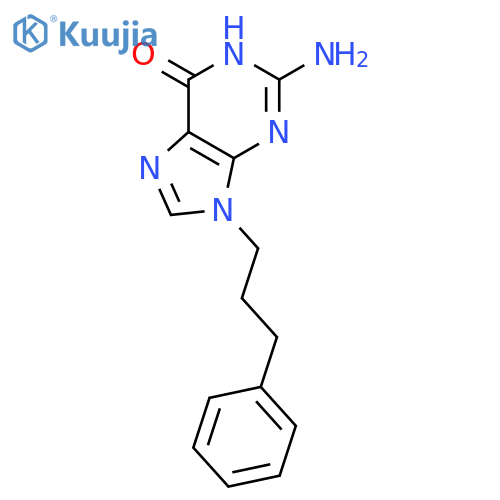 6H-Purin-6-one,2-amino-1,9-dihydro-9-(3-phenylpropyl)- structure