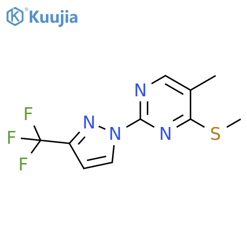 Pyrimidine,5-methyl-4-(methylthio)-2-[3-(trifluoromethyl)-1H-pyrazol-1-yl]- structure